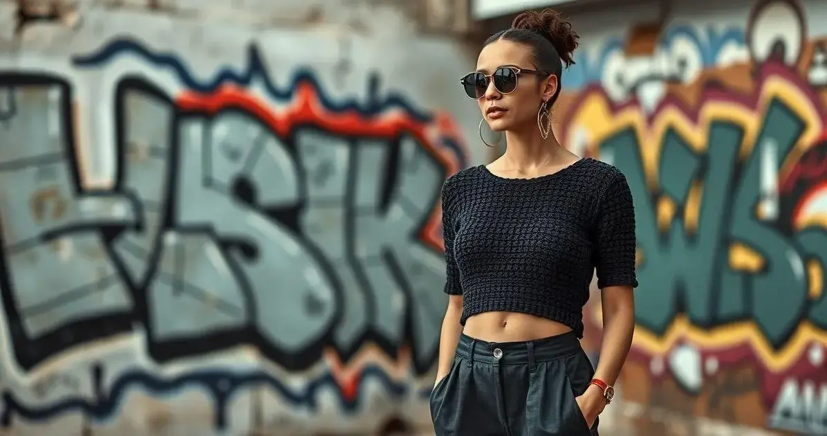 Cropped de croche diferente