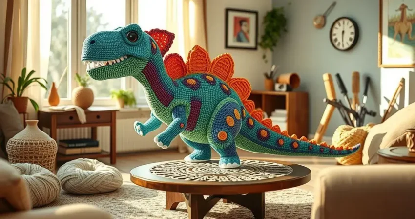 Dinossauro de croche