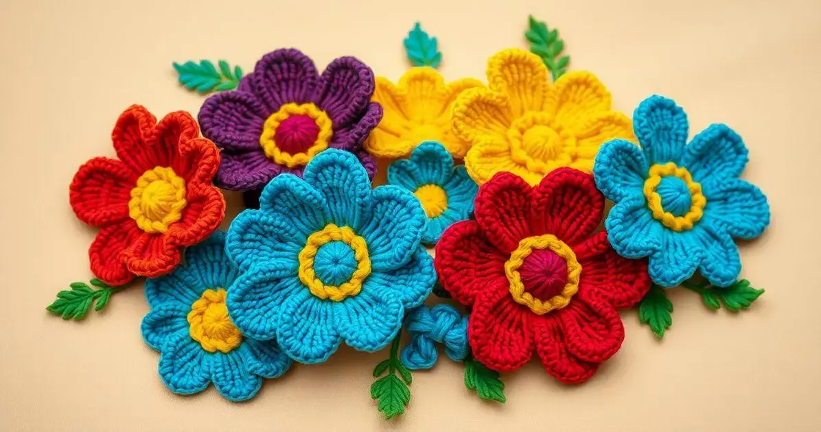 Flor de croche para aplique