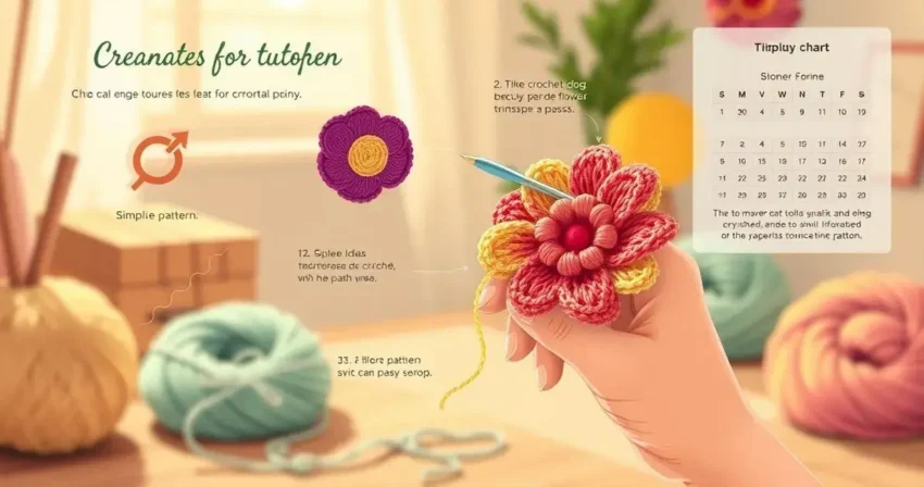 Flor de croche passo a passo simples