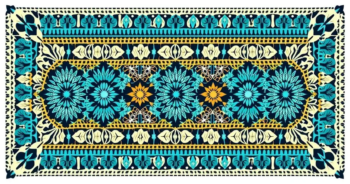 Grafico de tapete de croche retangular