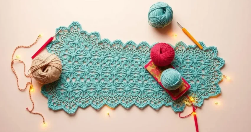 Graficos de croche caminho de mesa