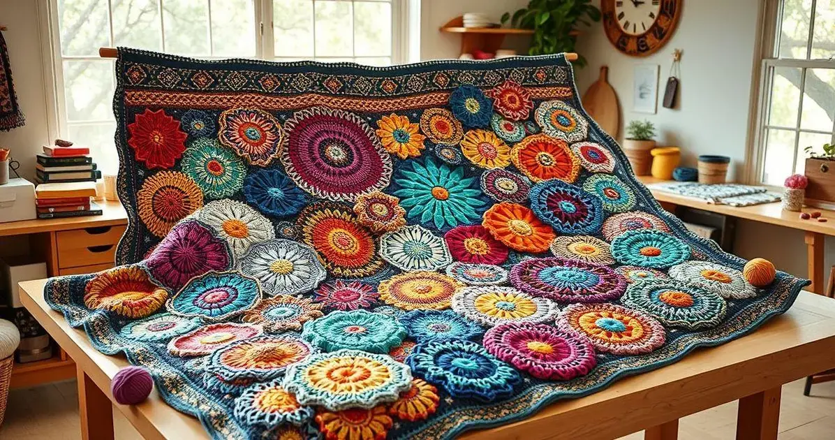 Gráfico colcha de crochê