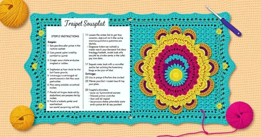 Gráfico sousplat crochê fácil