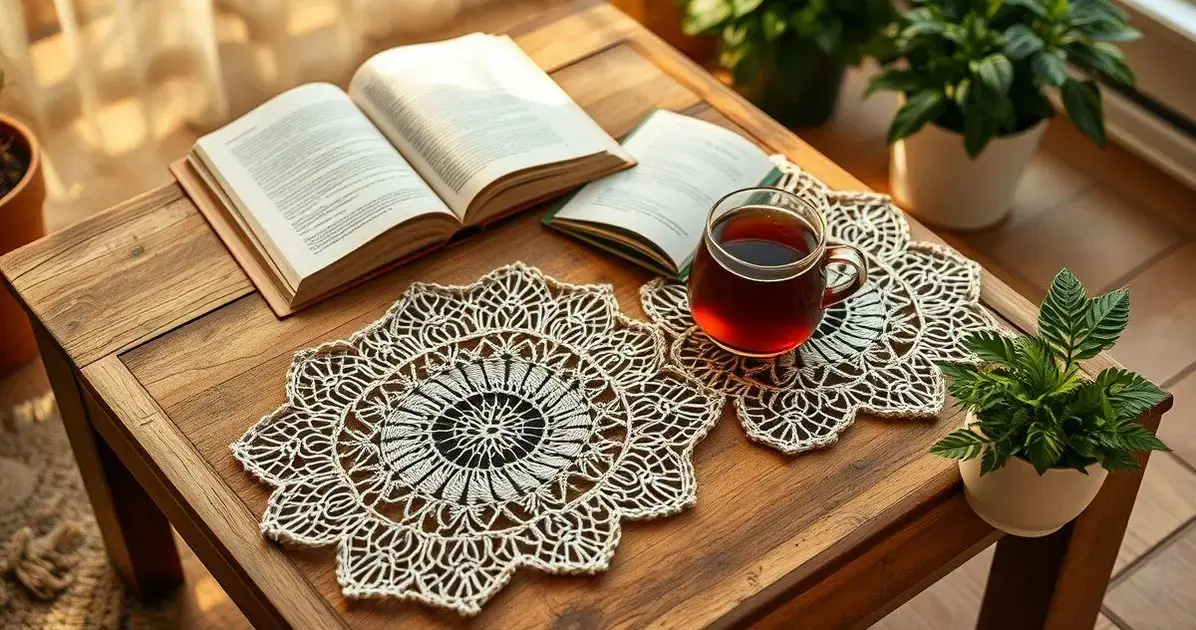 Guardanapos de croche para estante