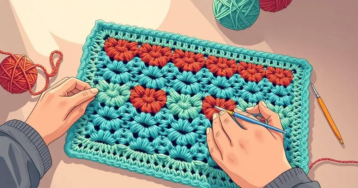 Jogo americano de crochê quadrado