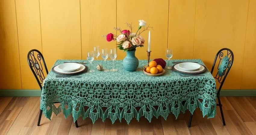 Jogo americano de crochê quadrado