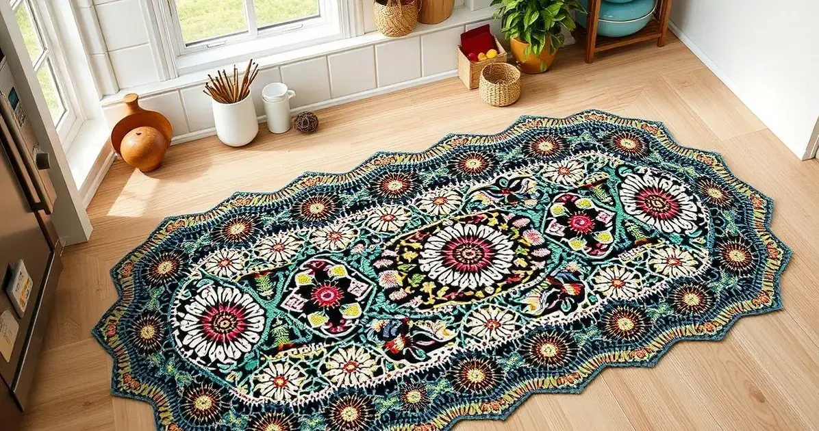 Jogo de tapete para cozinha de croche