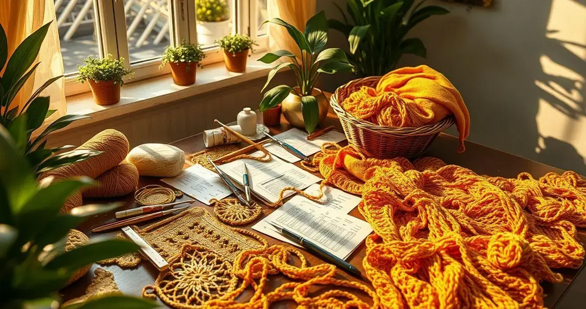 Linha dourada para croche