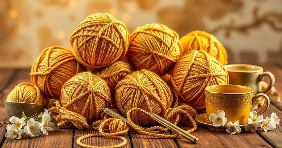 Linhas douradas para croche