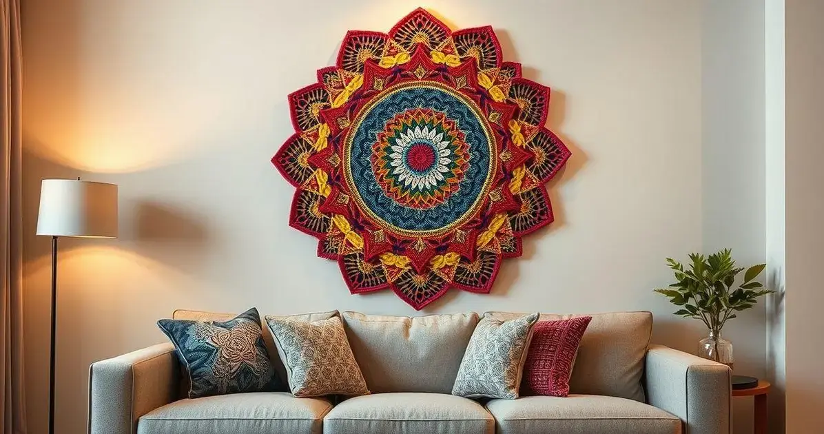 Mandala de croche na parede