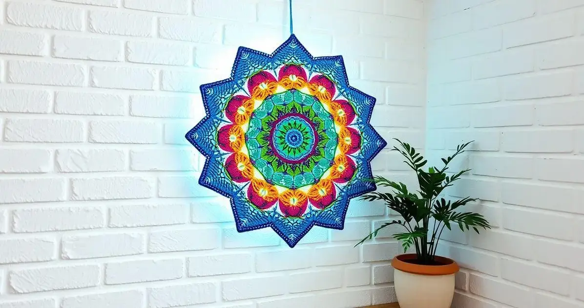 Mandala de croche na parede