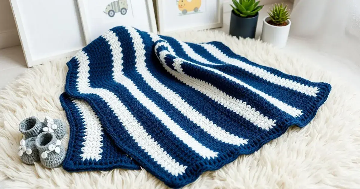 Manta de croche para bebe masculino