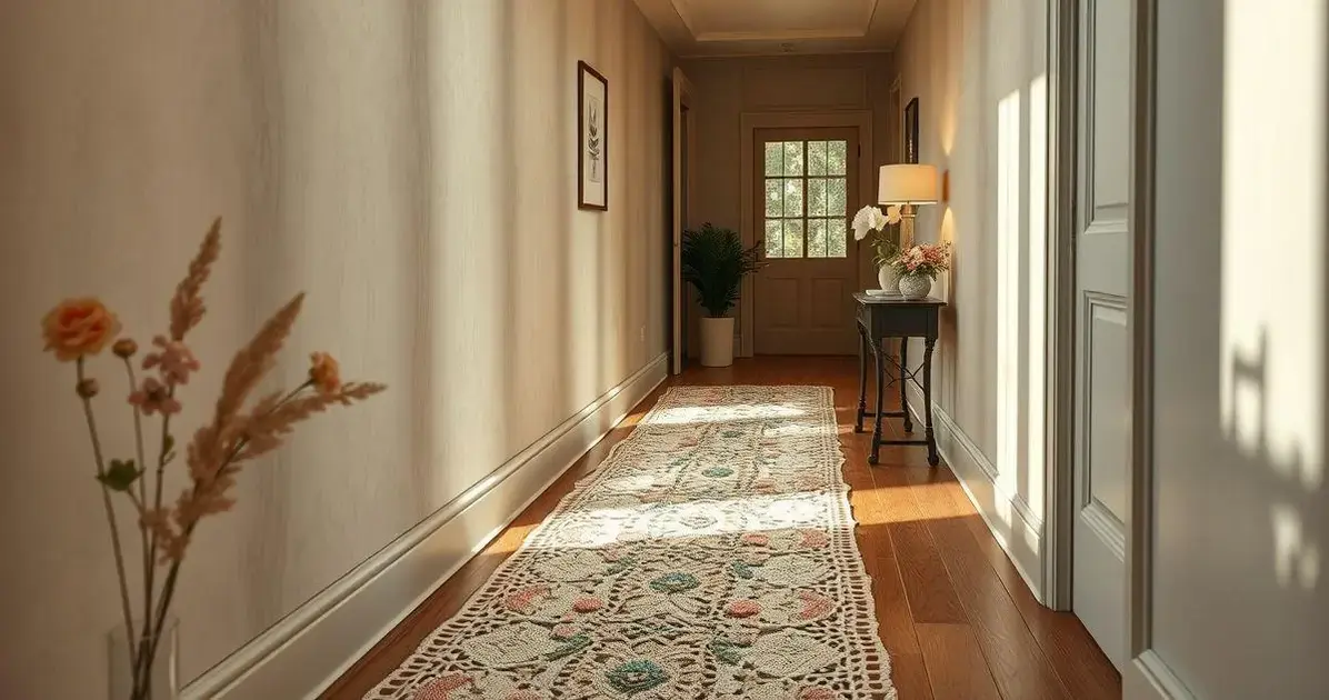 Passadeira de croche com flores