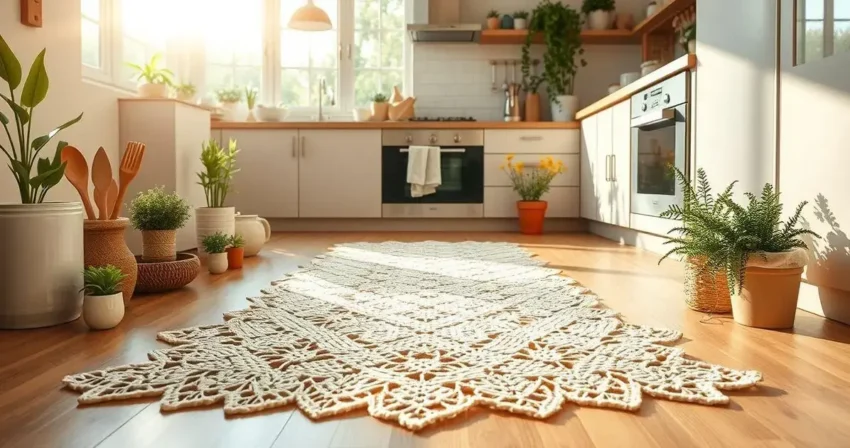 Passadeira de crochê para cozinha simples e fácil