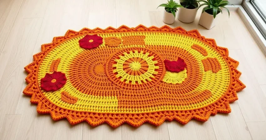 Pontos de croche para tapetes