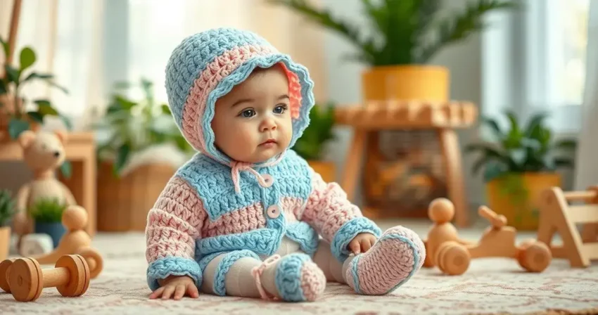Roupa de crochê para bebê