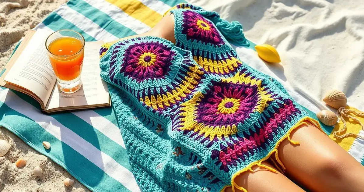 Saida de banho de crochê