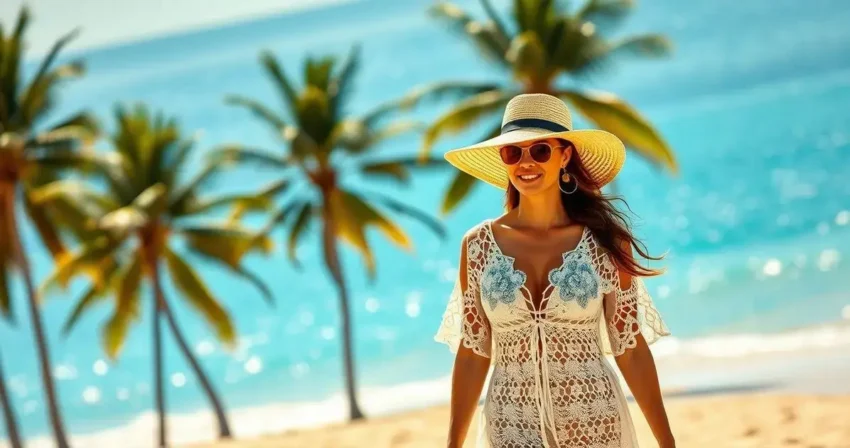 Saida de banho de crochê