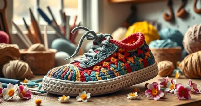 Sapatilha de crochê