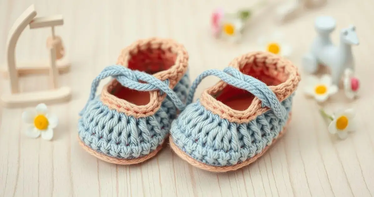 Sapato de crochê para bebê Sapato de crochê para bebê