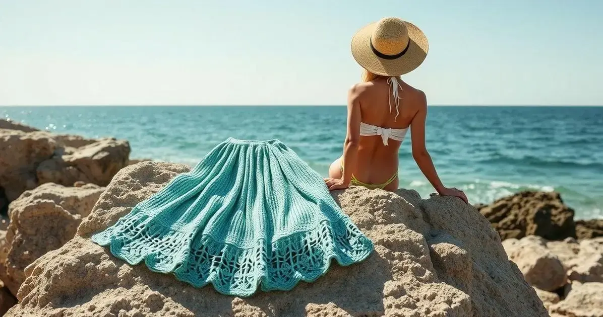 Saída de praia de crochê simples Saída de praia de crochê simples