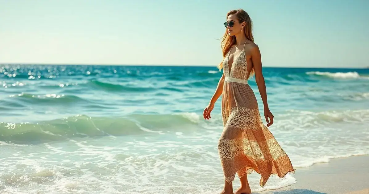 Saída de praia de crochê vestido Saída de praia de crochê vestido
