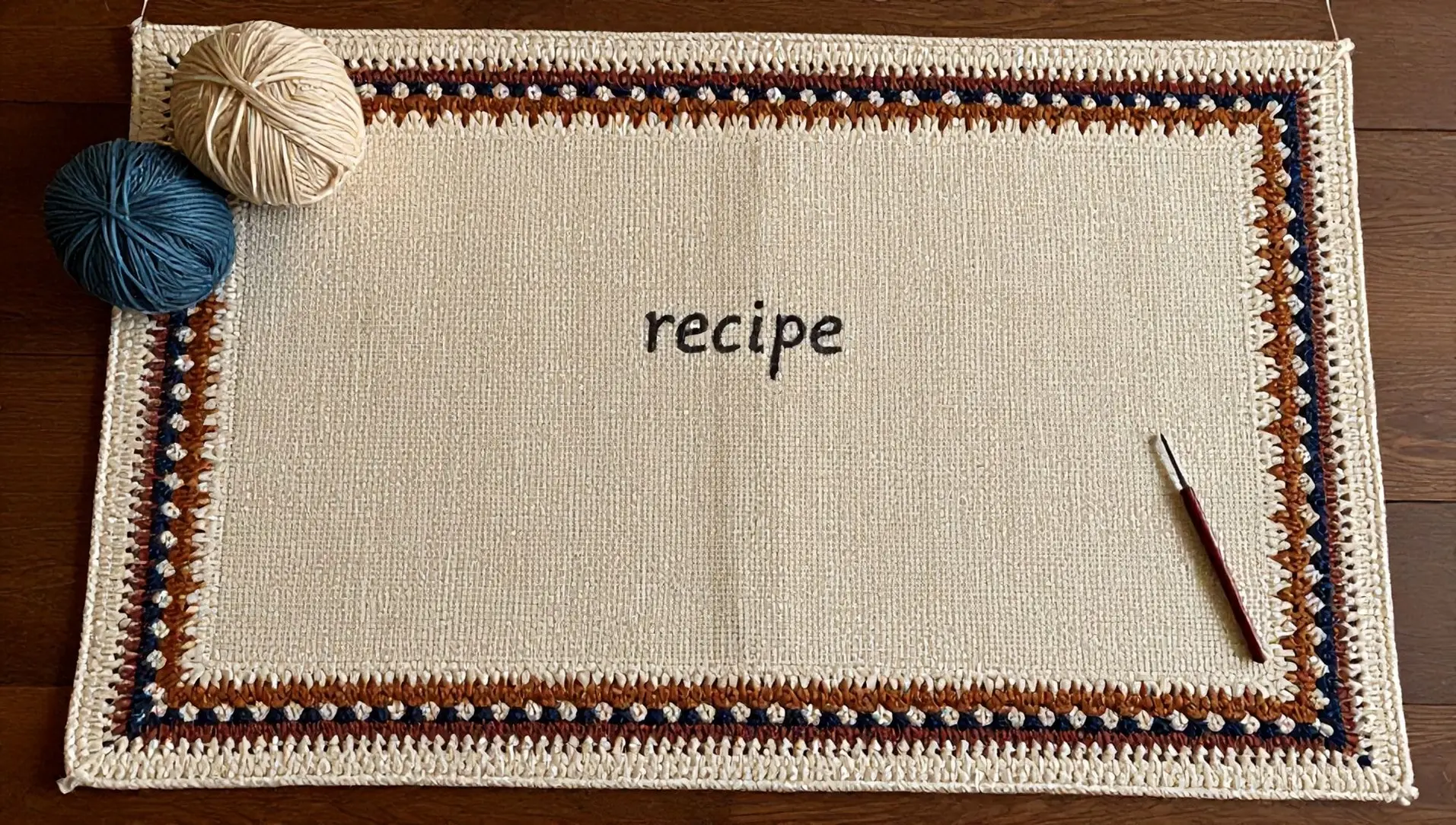 Bicos de croche para tapetes retangular