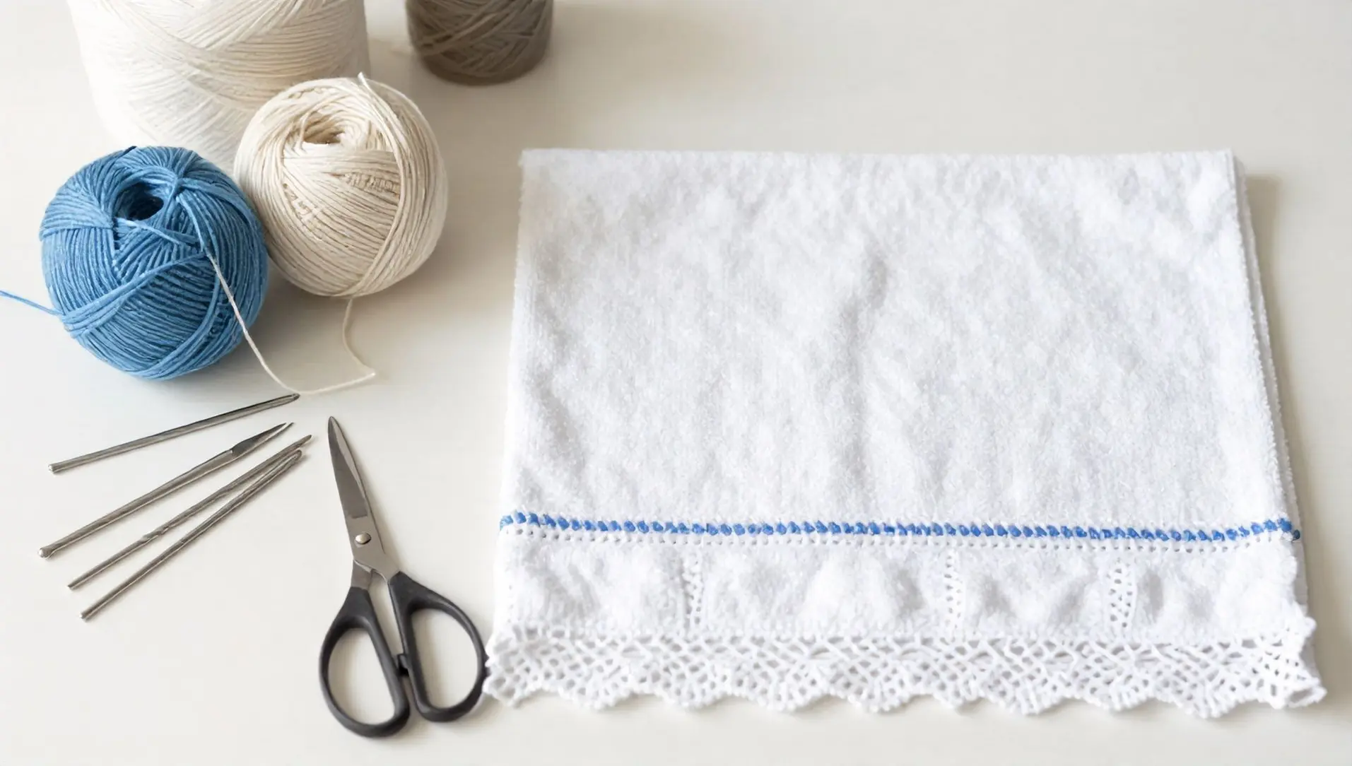 Bicos de croche para toalhas de rosto