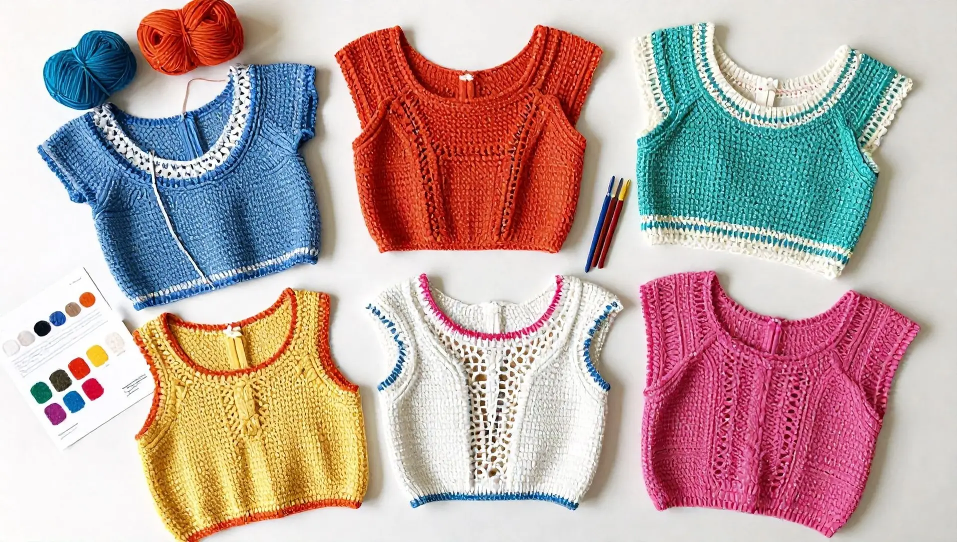 Blusas de croche coloridas