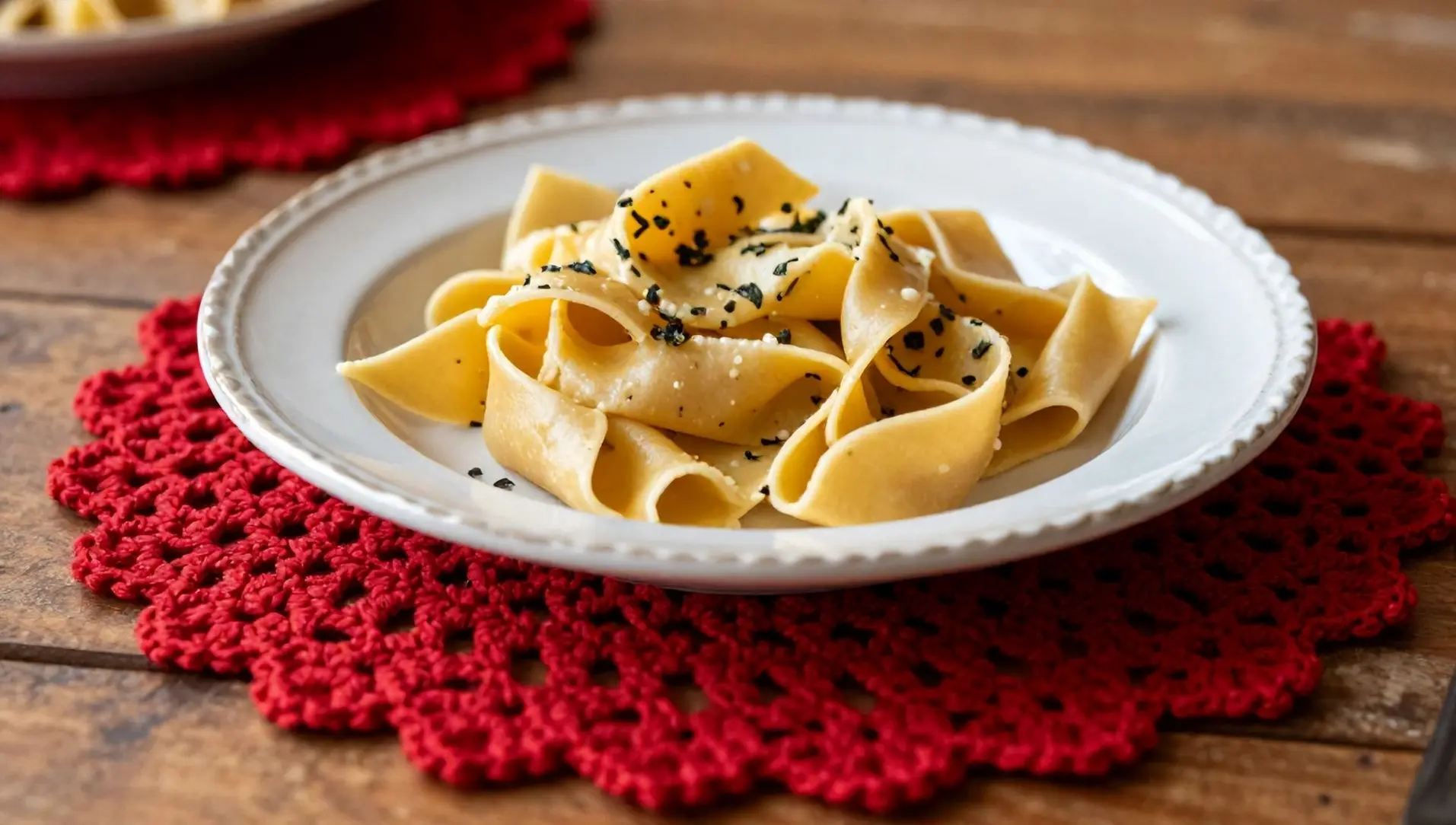 Sousplat de croche vermelho Sousplat de croche vermelho